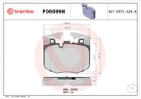 Brembo 2020 BMW 330e Premium NAO Ceramic OE Equivalent Pad - Front (P06099N)