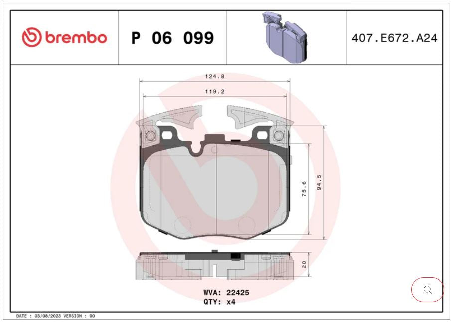 Brembo 2020 BMW 330e Premium Low-Met OE Equivalent Pad - Front (P06099)